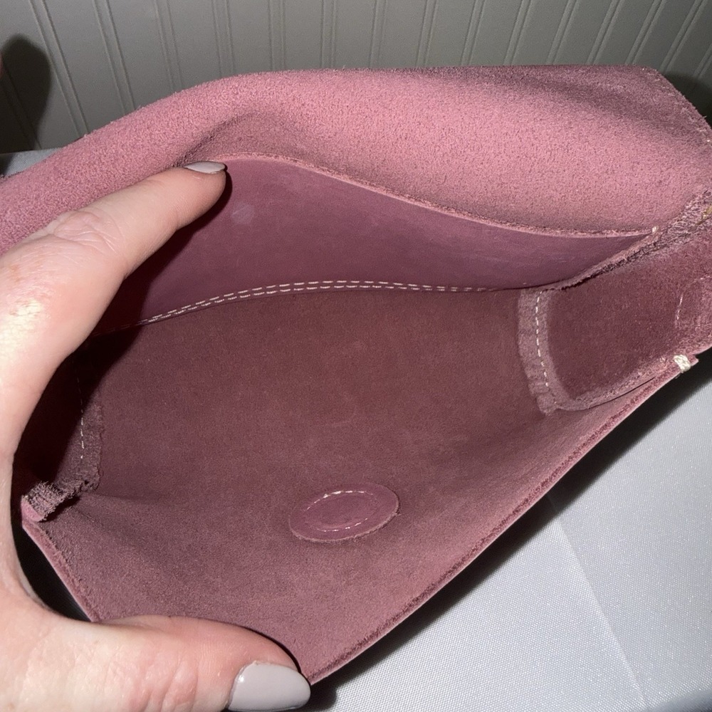 Portland Leather Goods Leather Purse Metro Mini Crossbody Foxglove Dusty Pink - Picture 8 of 12